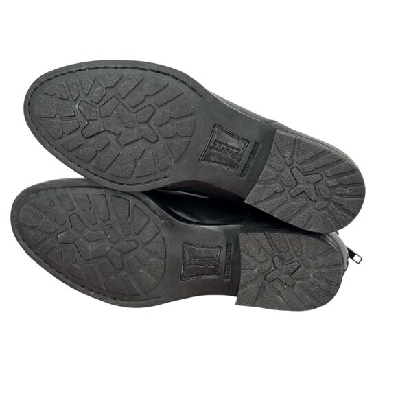 Born Karava Boots Ankle Bootie Black Leather Suede Womens SZ 7 Split Zip Western - Picture 9 of 10